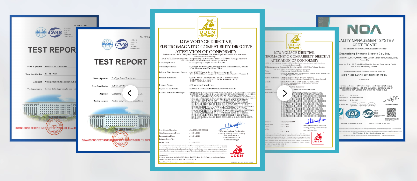 SHENGTE’s certifications